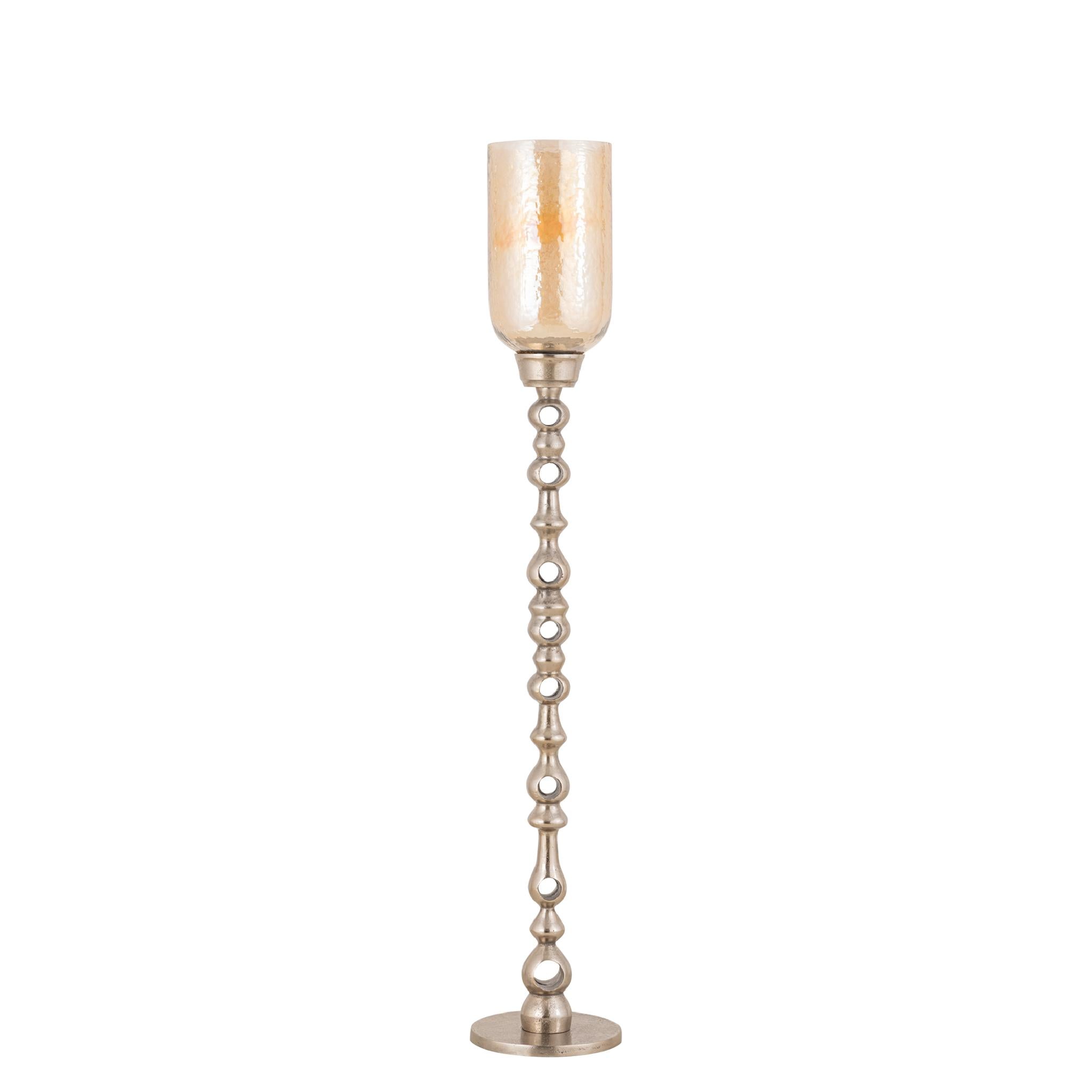 PTMD Windlicht Tracy - 22x22x125 cm - Glas - Champagne