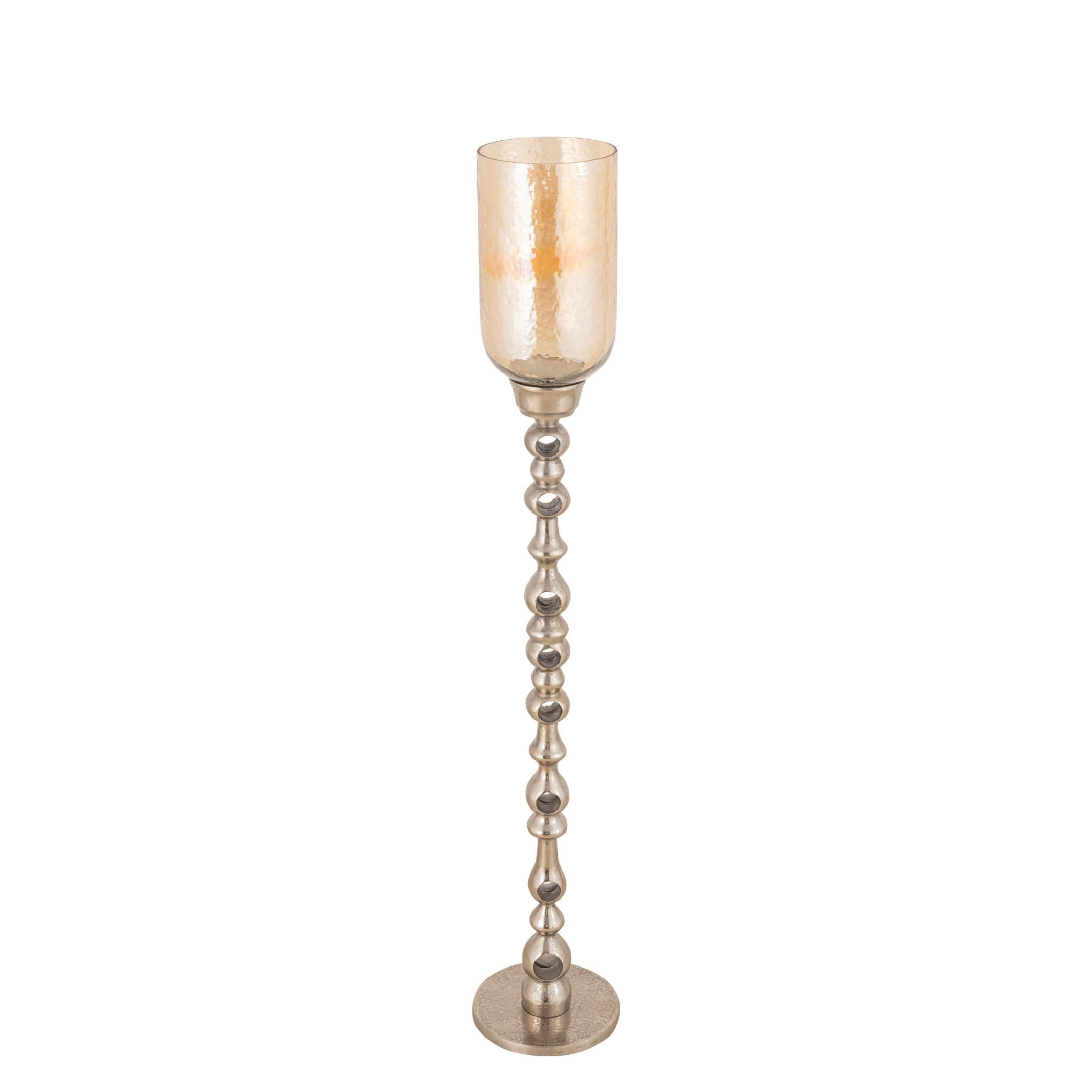 PTMD Windlicht Tracy - 22x22x125 cm - Glas - Champagne