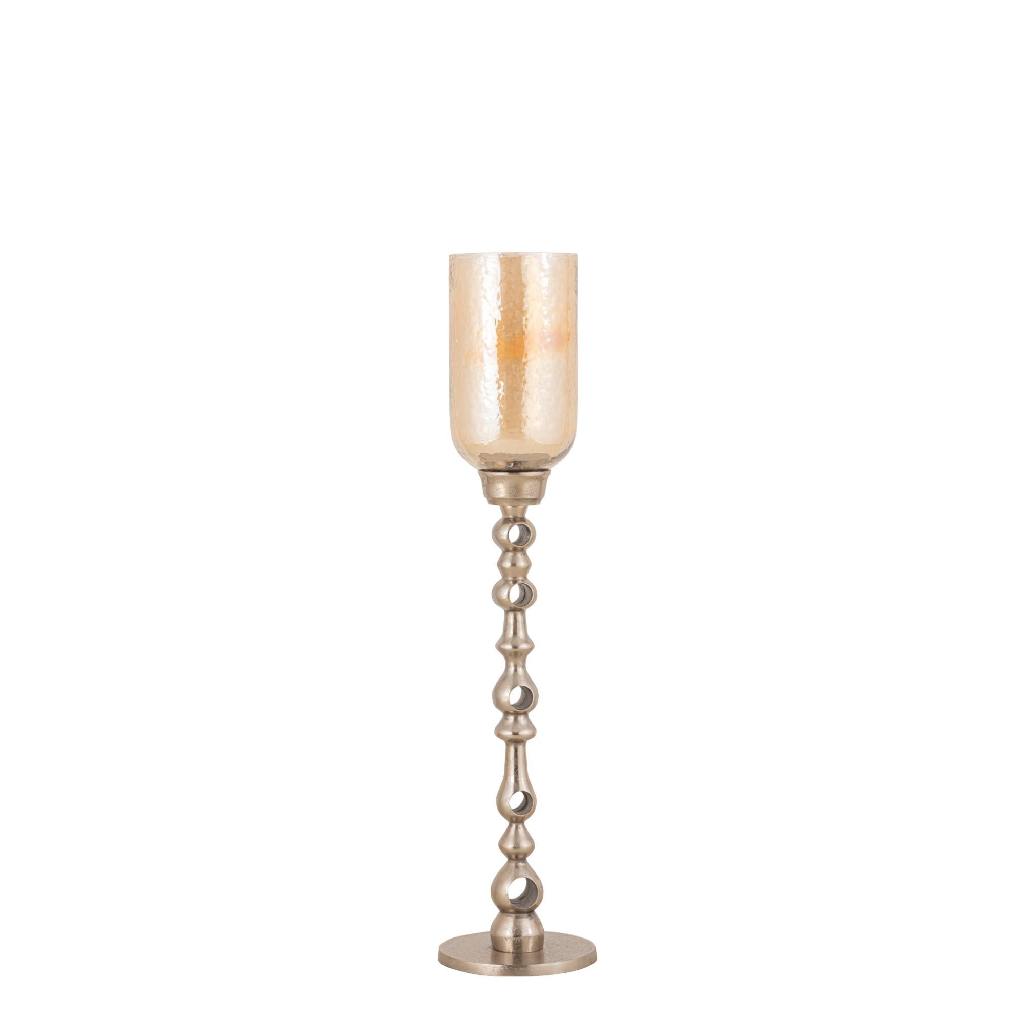 PTMD Windlicht Tracy - 22x22x98 cm - Glas - Champagne