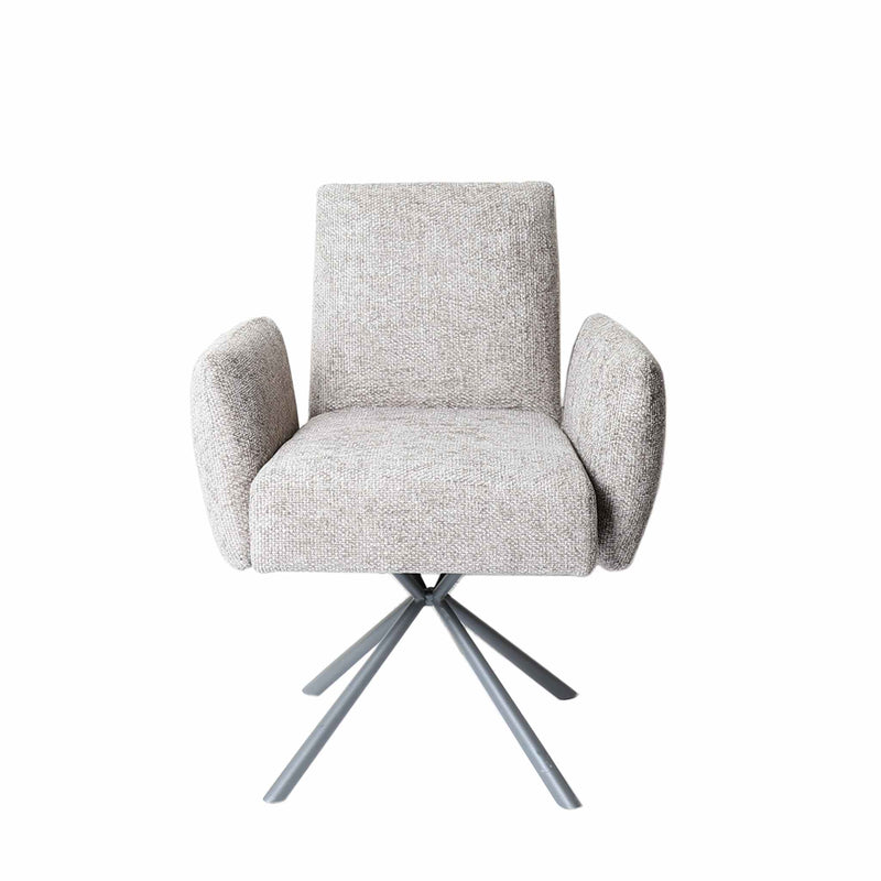 PTMD Eetkamerstoel Lex - 65x66x87 cm - Metaal - Creme