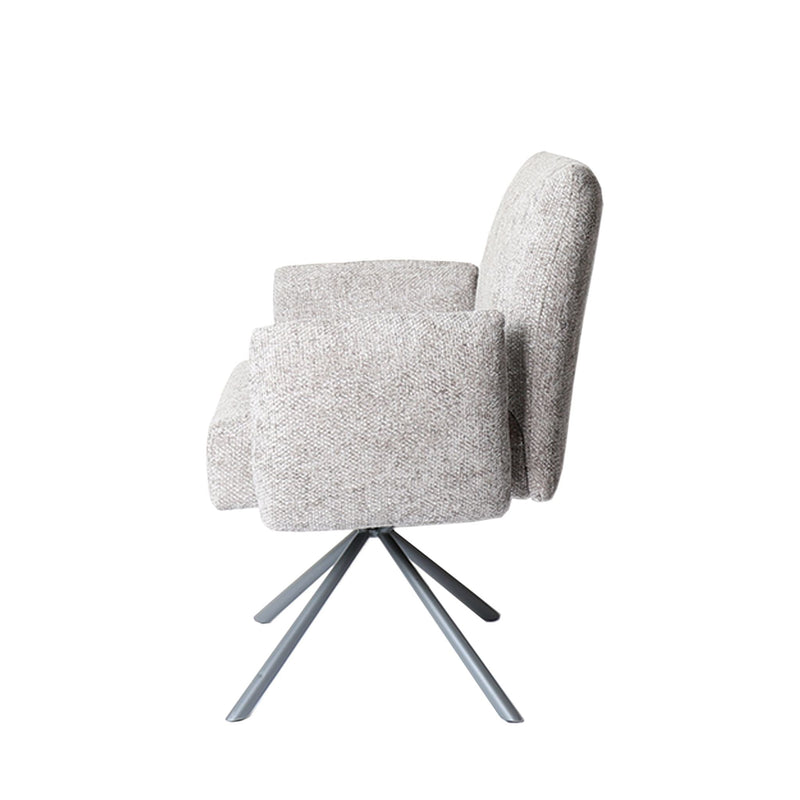 PTMD Eetkamerstoel Lex - 65x66x87 cm - Metaal - Creme