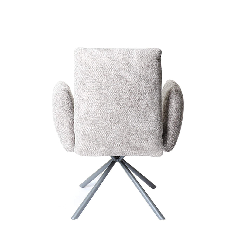 PTMD Eetkamerstoel Lex - 65x66x87 cm - Metaal - Creme