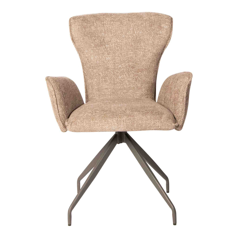 PTMD Eetkamerstoel Vetus - 63x64x89 cm - Textiel - Taupe