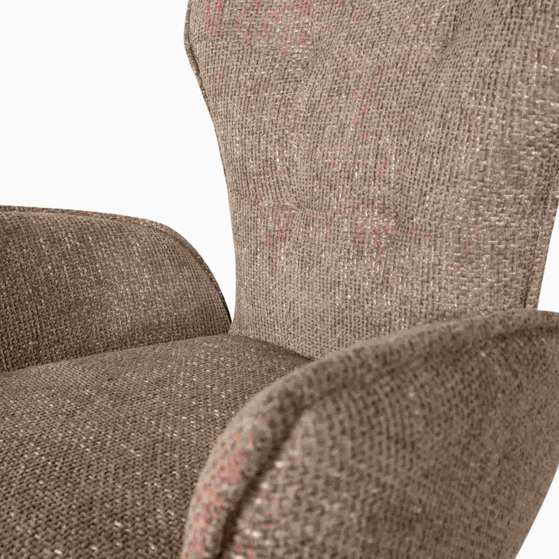 PTMD Eetkamerstoel Vetus - 63x64x89 cm - Textiel - Taupe