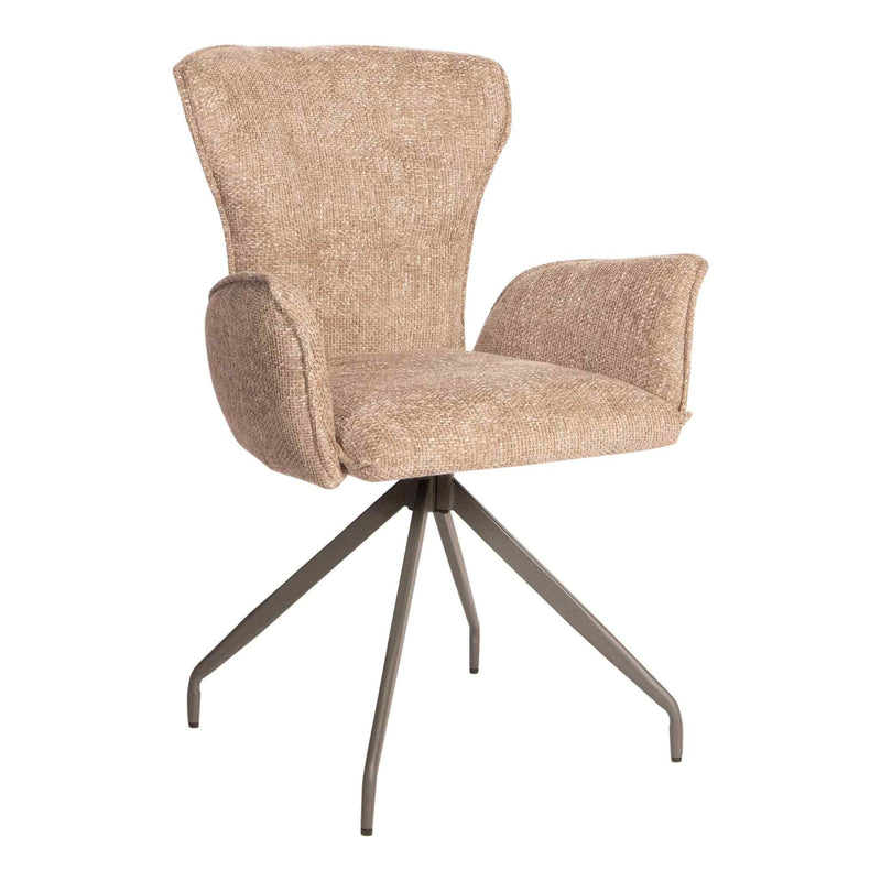 PTMD Eetkamerstoel Vetus - 63x64x89 cm - Textiel - Taupe