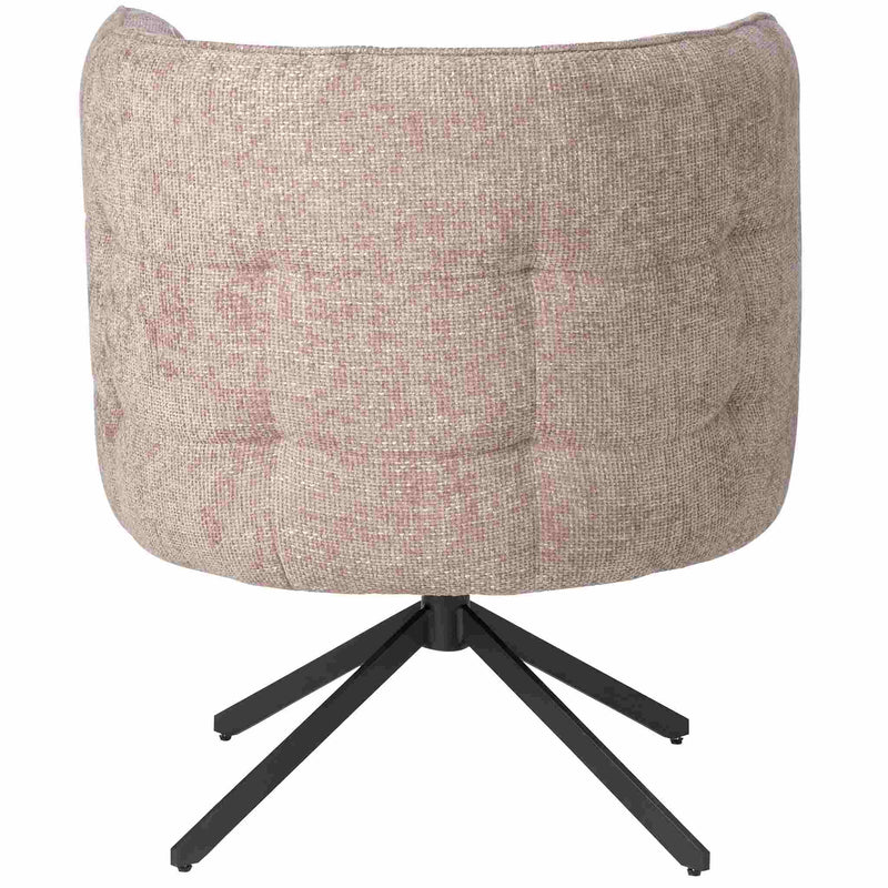 PTMD Eetkamerstoel Odin - 67x67x85 cm - Textiel - Roze