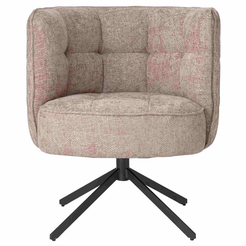 PTMD Eetkamerstoel Odin - 67x67x85 cm - Textiel - Roze