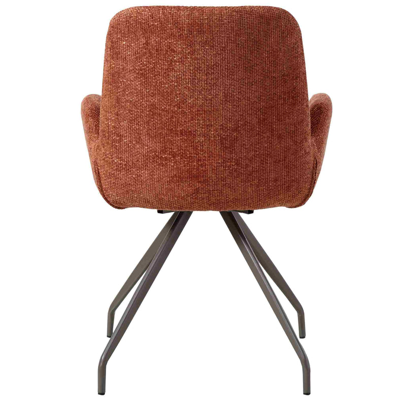 PTMD Eetkamerstoel Athena - 63x60x86 cm - Textiel - Roest