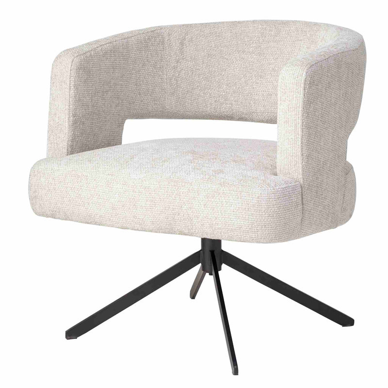 PTMD Eetkamerstoel Baldr - 74x75x76 cm - Textiel - Creme