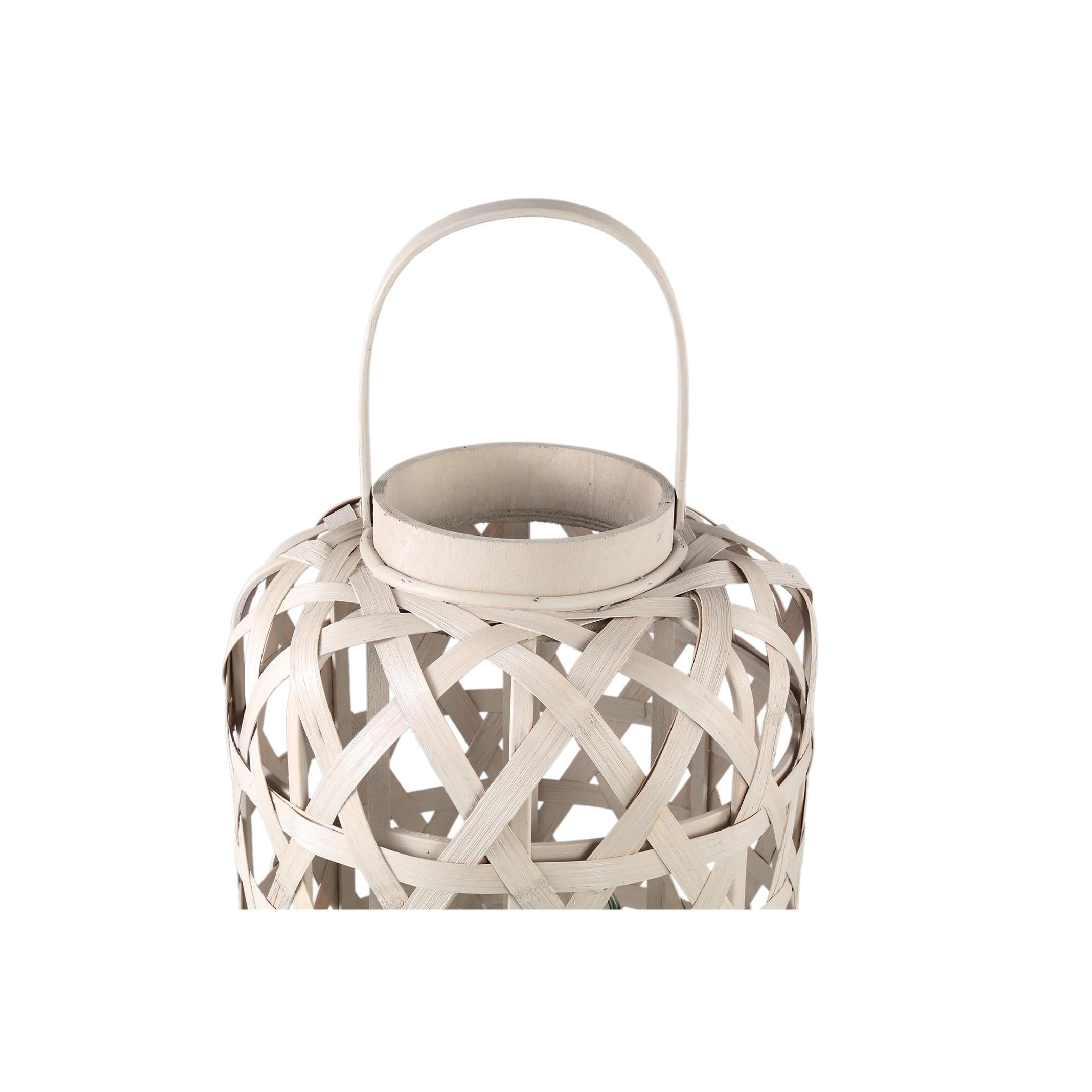 PTMD Lantaarn Mayita - 40x40x81 cm - Glas - Wit