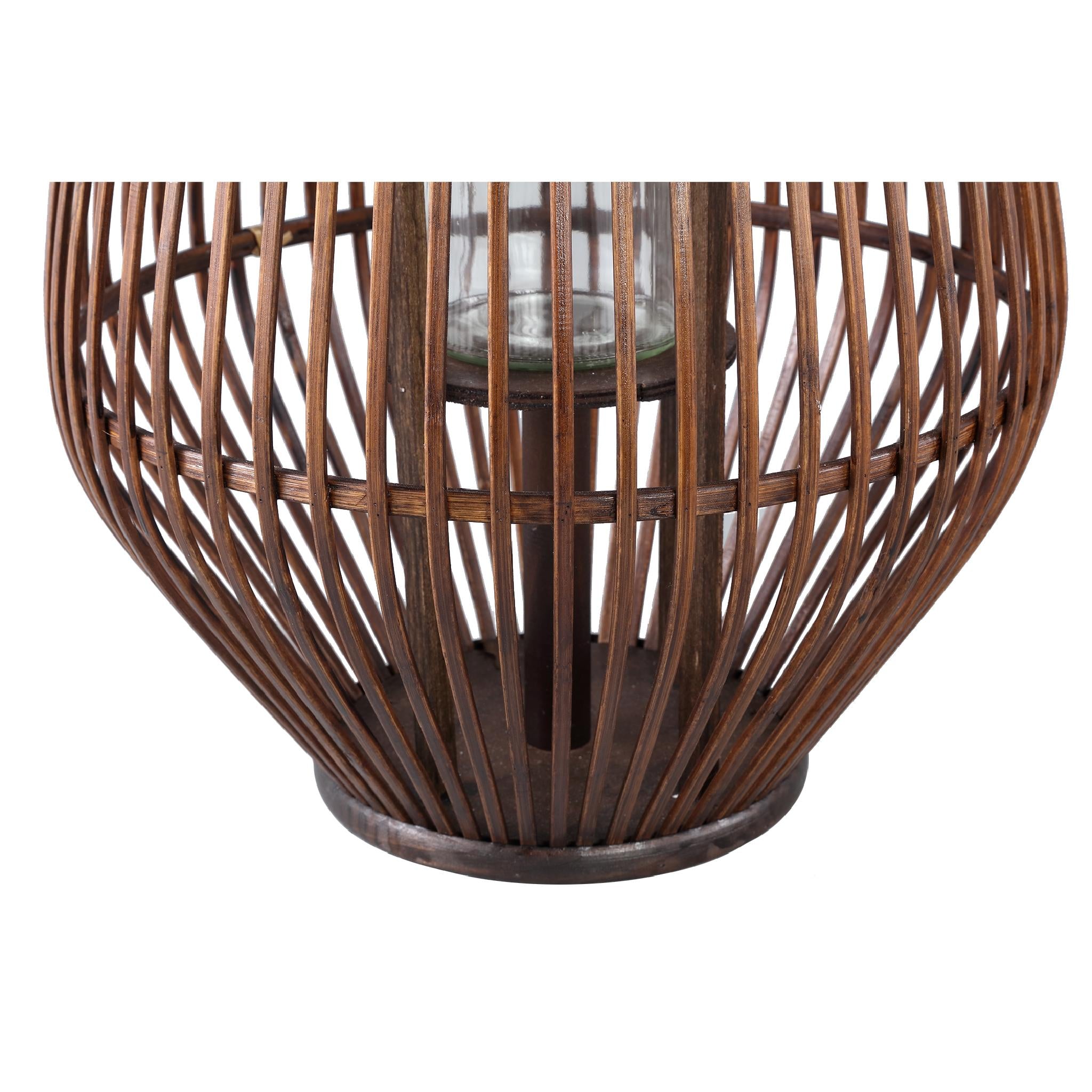 PTMD Lantaarn Lysia - 35x35x68 cm - Glas - Bruin