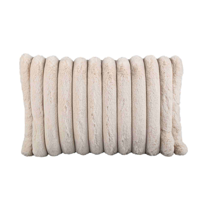 PTMD Sierkussen Hadi - 60x14x40 cm - Imitatie Bont - Creme
