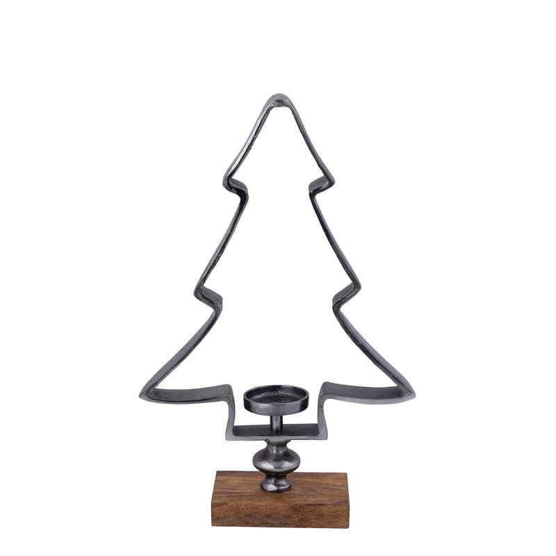 PTMD Windlicht Kennedi - 39x13x62 cm - Hout - Zwart