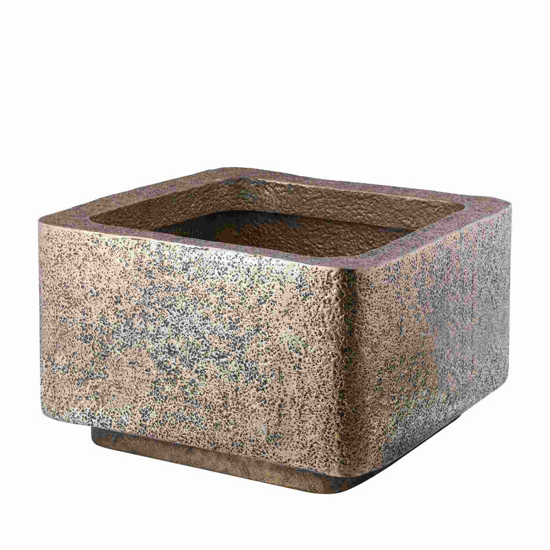 PTMD Bloempot Indira - 73x73x46 cm - Aluminium - Goud- Set van 2