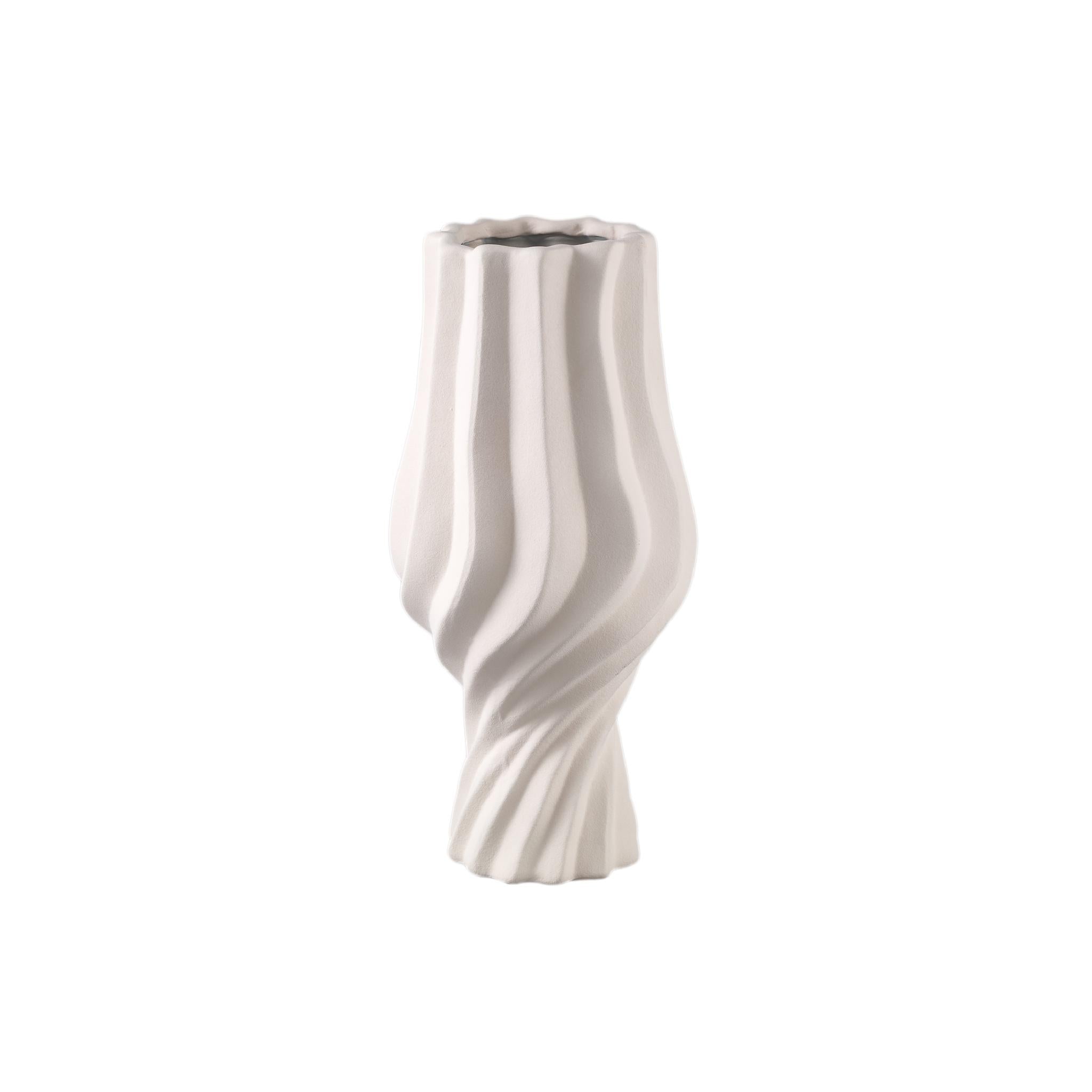 PTMD Bloempot Clair - 19x19x40 cm - Keramiek - Creme