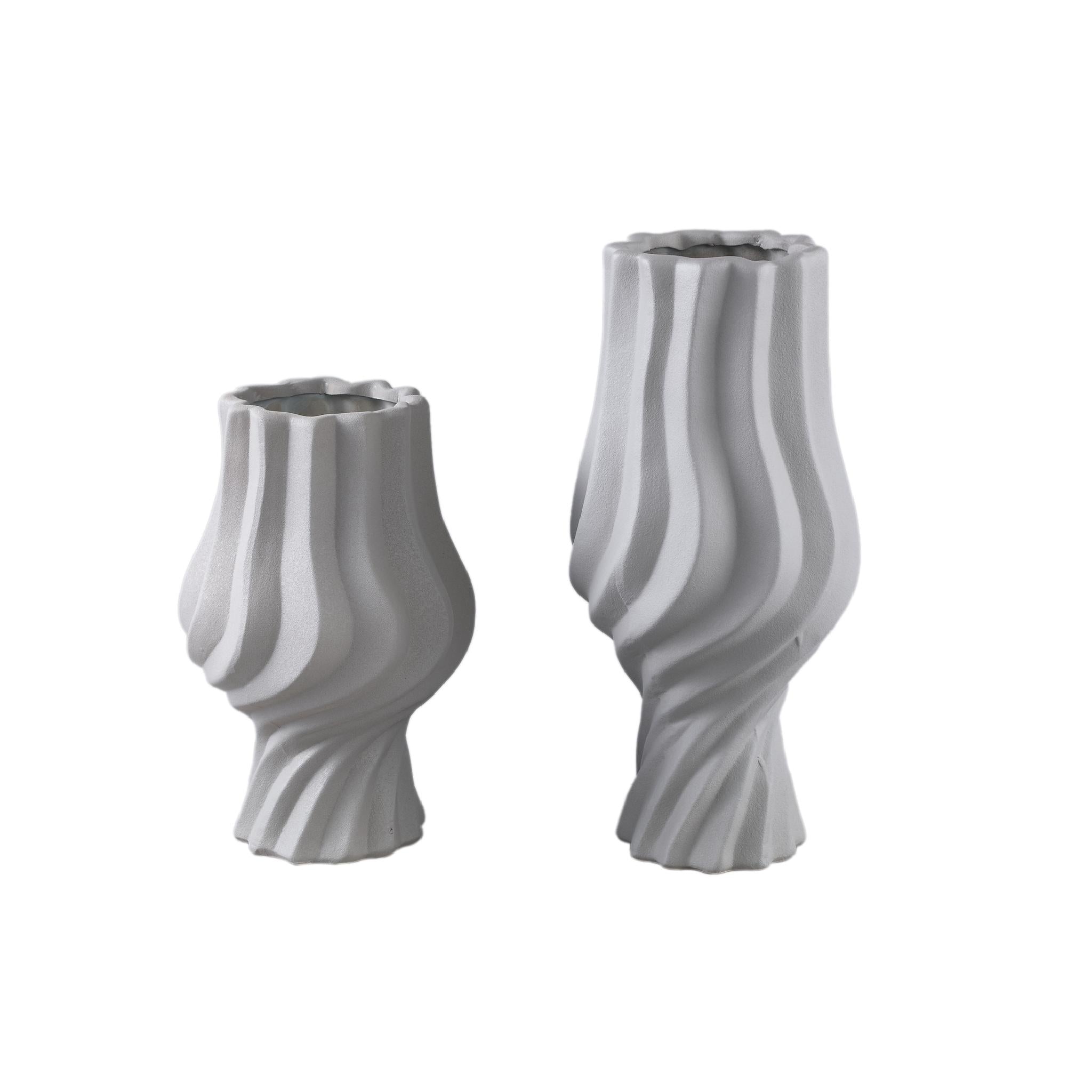 PTMD Bloempot Clair - 19x19x30 cm - Keramiek - Taupe