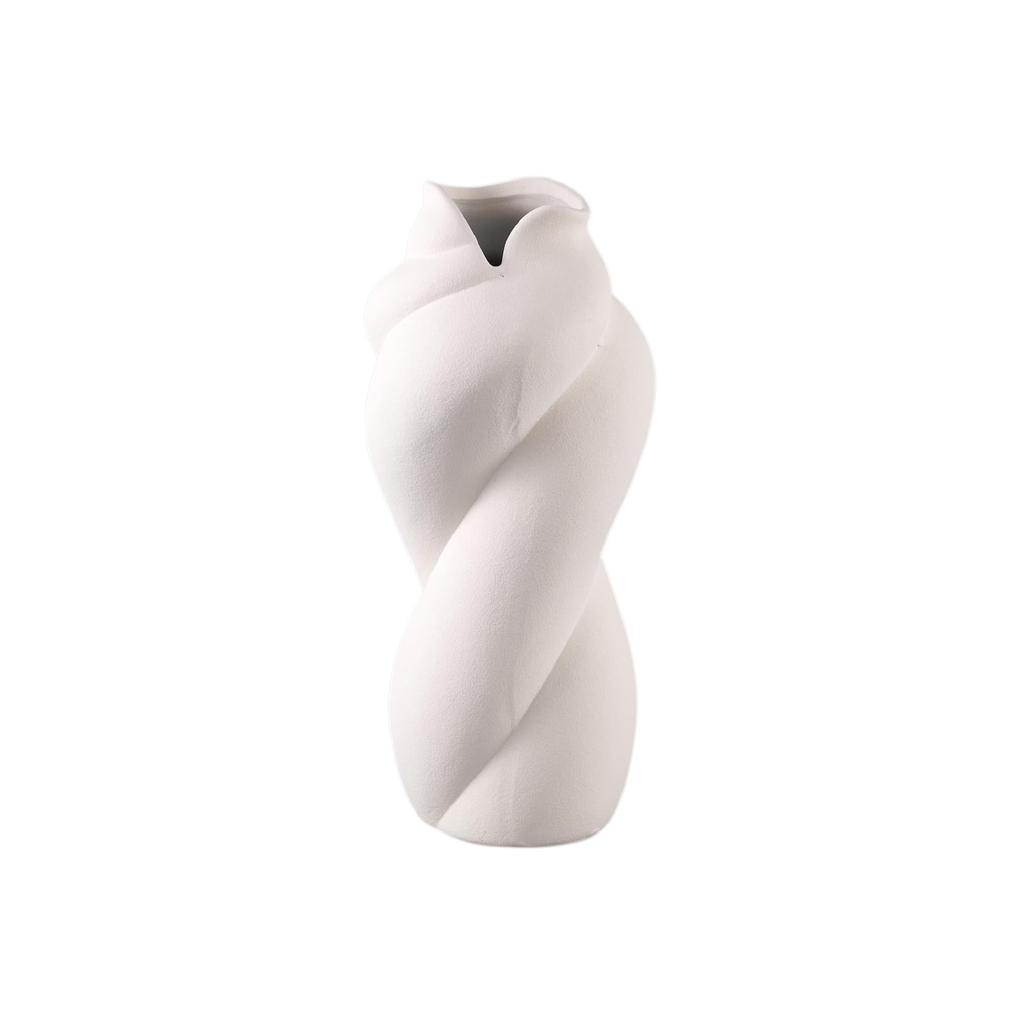 PTMD Bloempot Donnella - 16x16x35 cm - Keramiek - Creme
