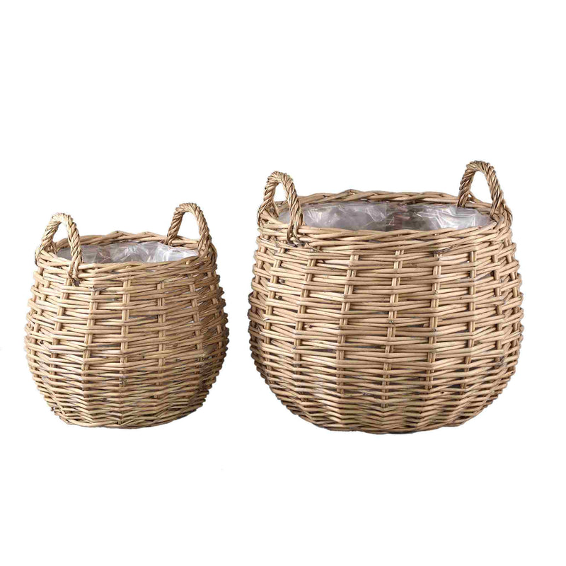 PTMD Mand Tifa - 52x52x39 cm - Wilg - Naturel - Set van 2