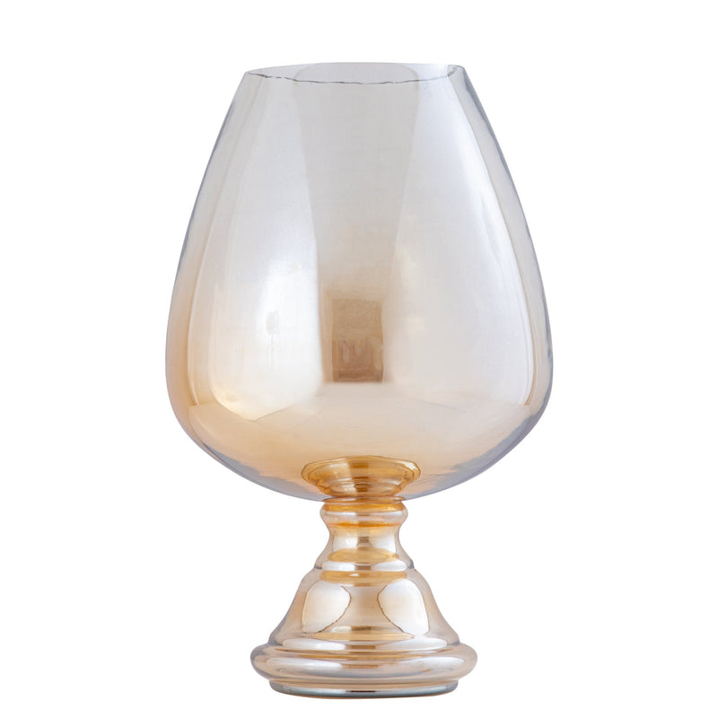 PTMD Windlicht Alwine - 28x28x42 cm - Glas - Goud