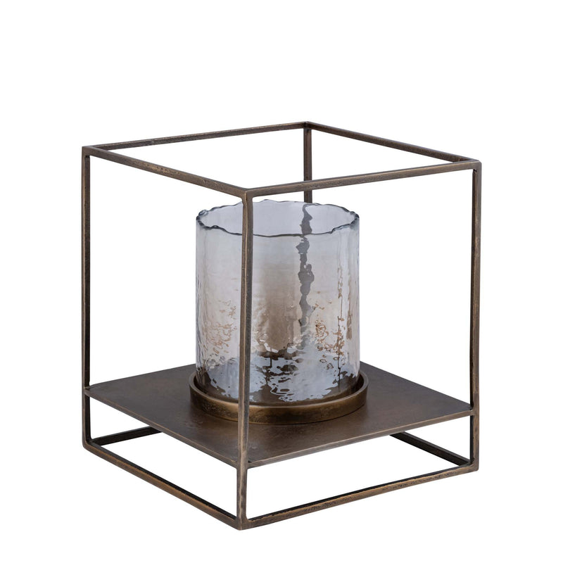 PTMD Windlicht Janik - 35x35x40 cm - Glas - Goud
