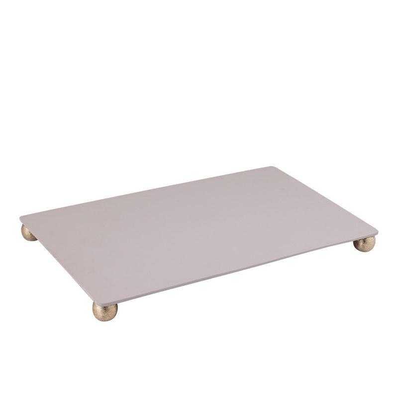 PTMD Plateau Uchizi - 55x35x5 cm - Aluminium - Creme