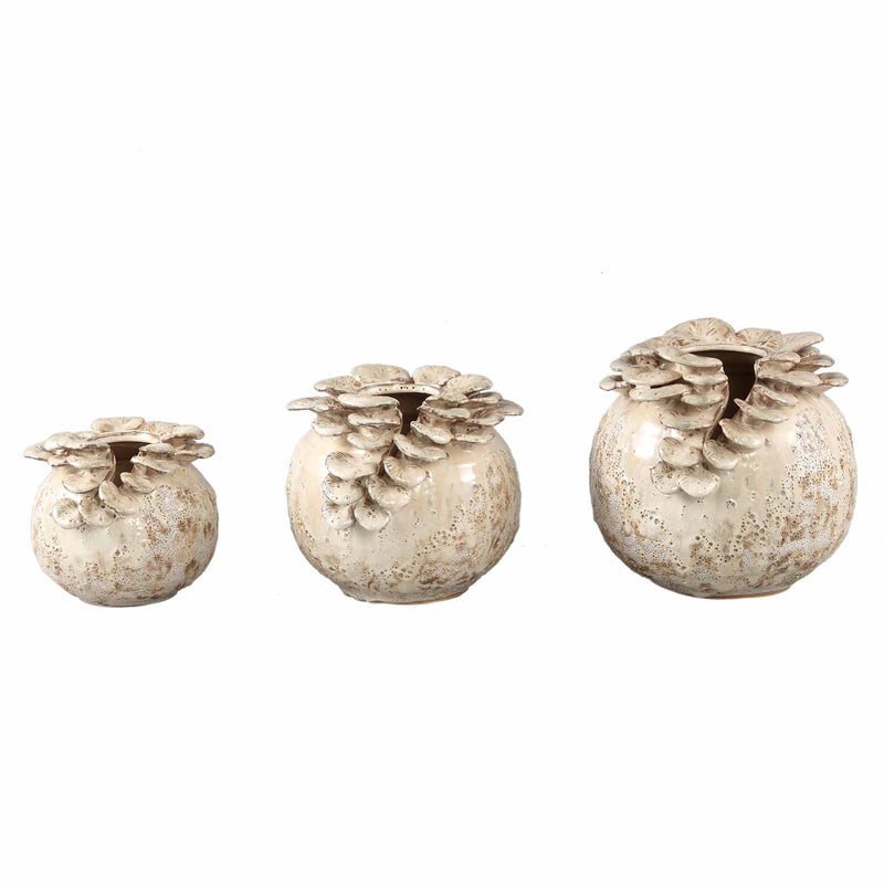 PTMD Bloempot Anaide - 22x20x20 cm - Keramiek - Creme