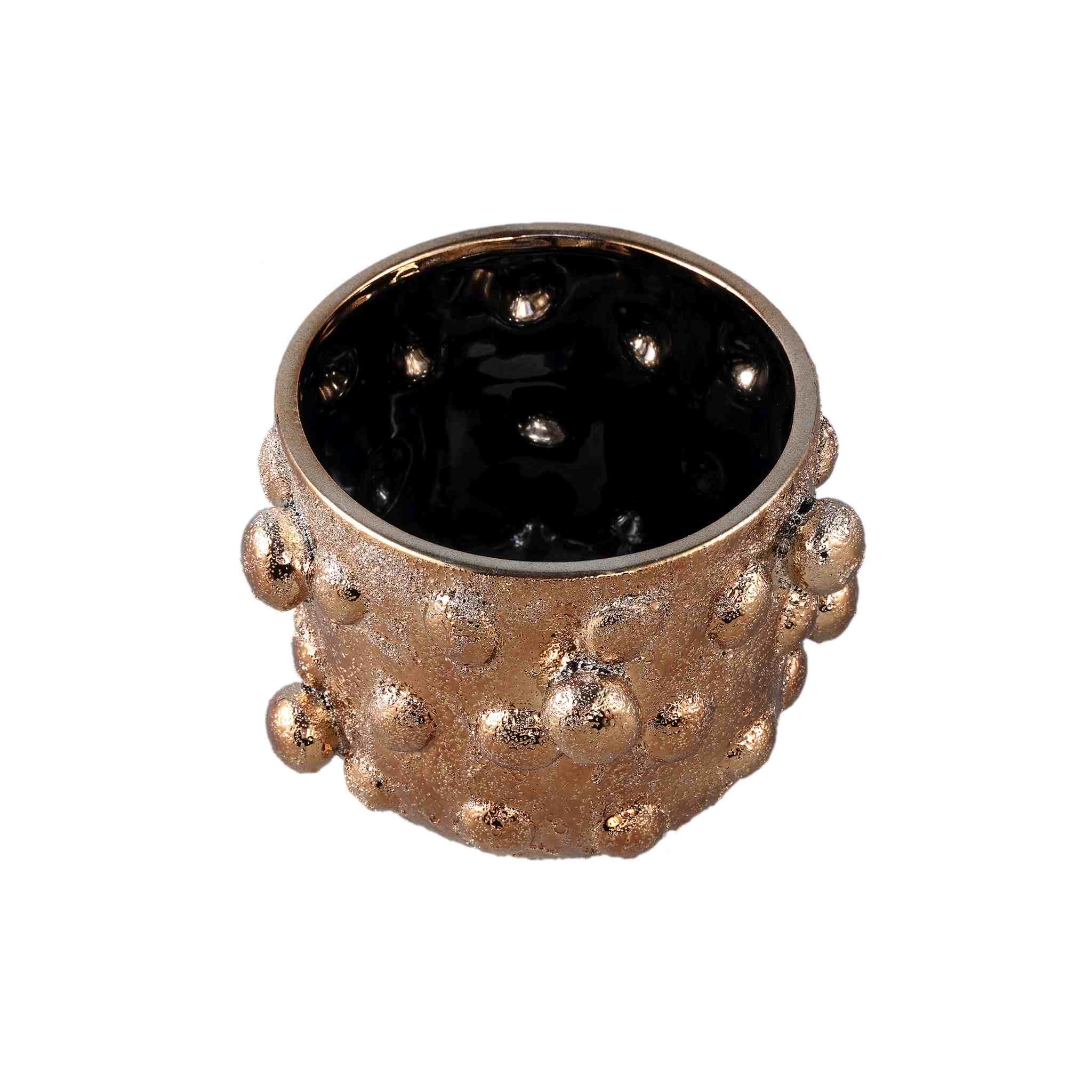 PTMD Bloempot Giulia - 21x21x16 cm - Keramiek - Brons
