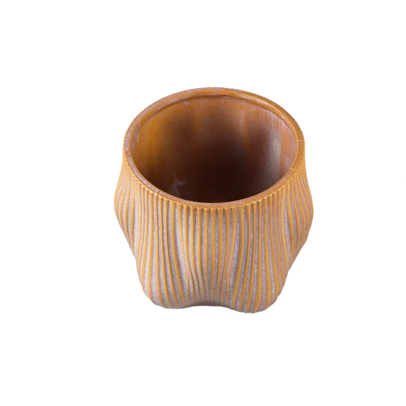 PTMD Bloempot Mateen - 19x19x17 cm - Keramiek - Bruin