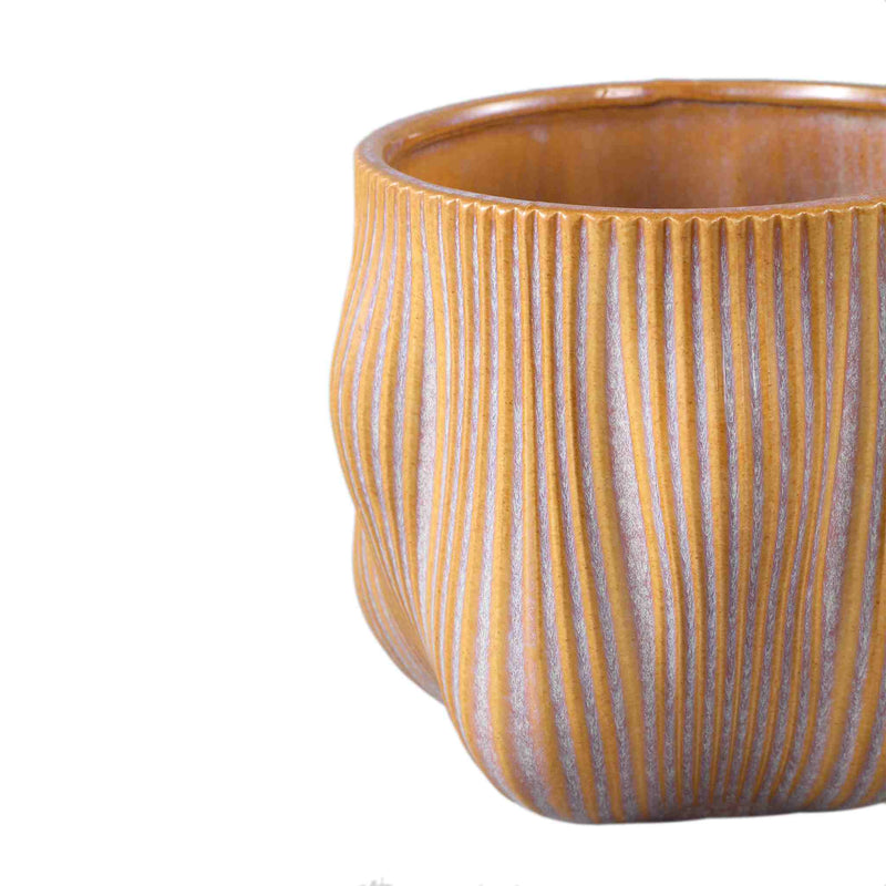 PTMD Bloempot Mateen - 19x19x17 cm - Keramiek - Bruin
