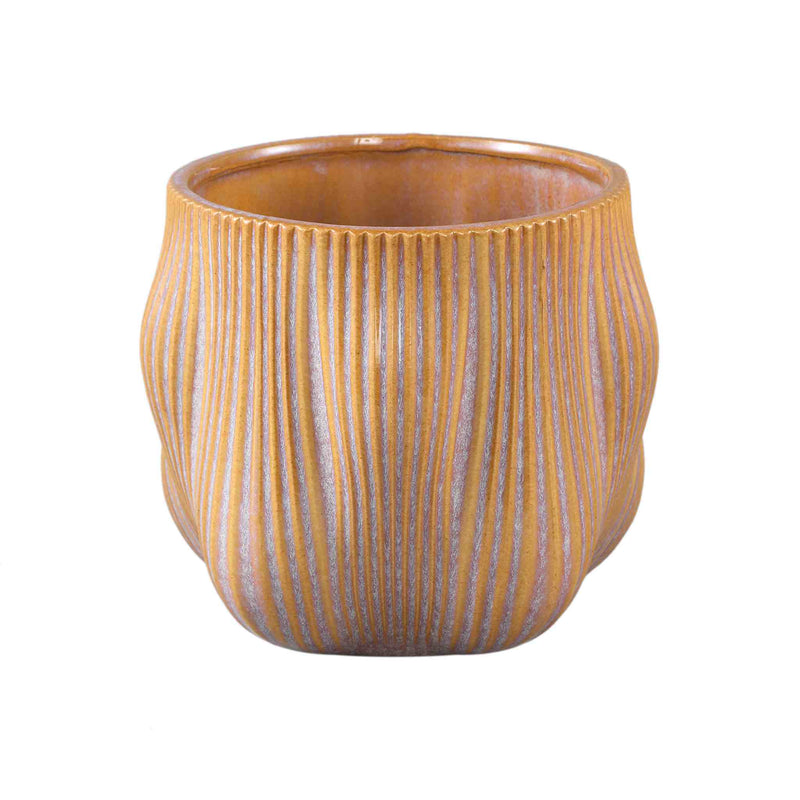 PTMD Bloempot Mateen - 19x19x17 cm - Keramiek - Bruin