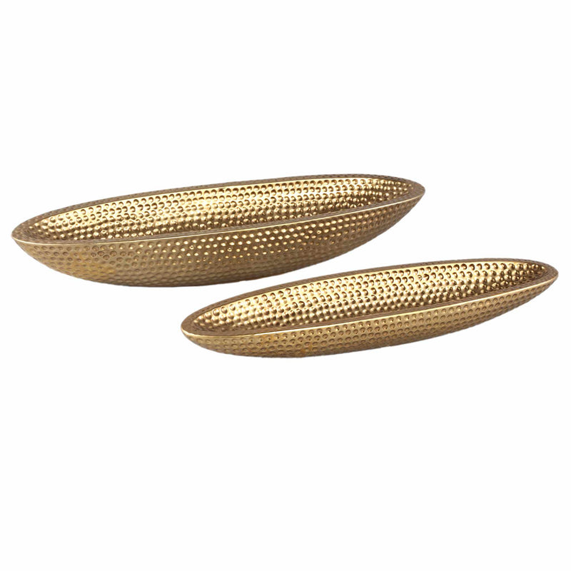 PTMD Schaal Kalki - 50x14x9 cm - Keramiek - Goud