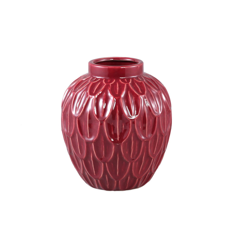 PTMD Bloempot Kobee - 23x23x25 cm - Keramiek - Rood