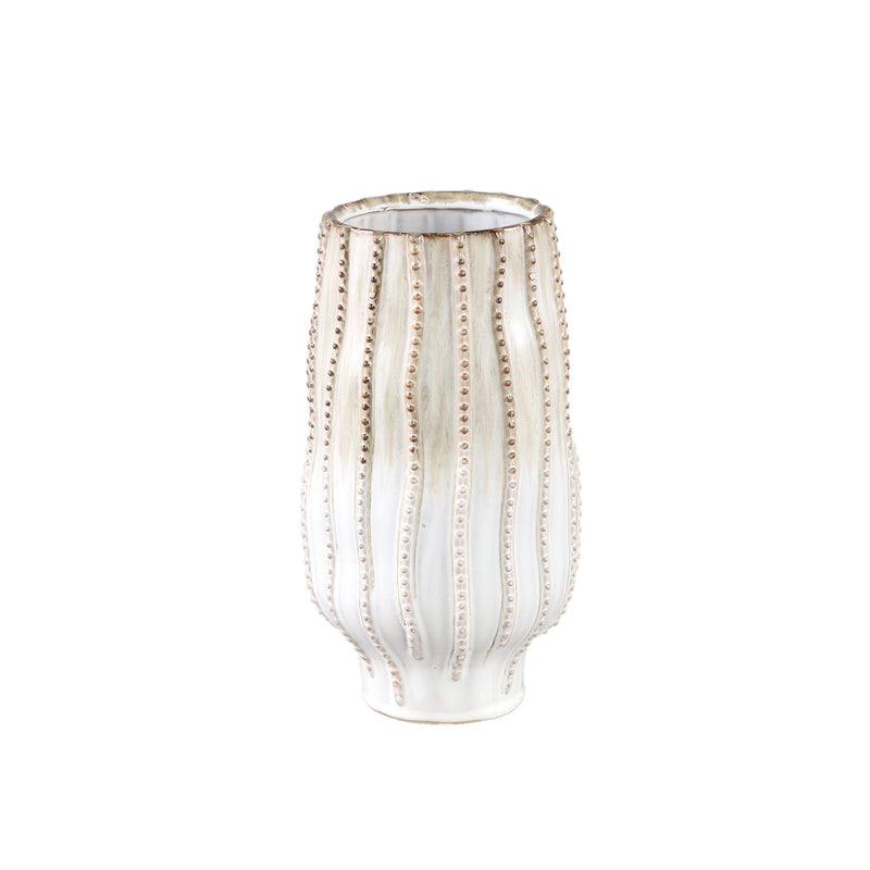 PTMD Bloempot Dell - 14x14x30 cm - Keramiek - Creme
