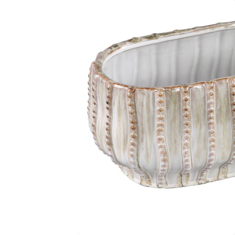PTMD Bloempot Dell - 28x16x14 cm - Keramiek - Creme