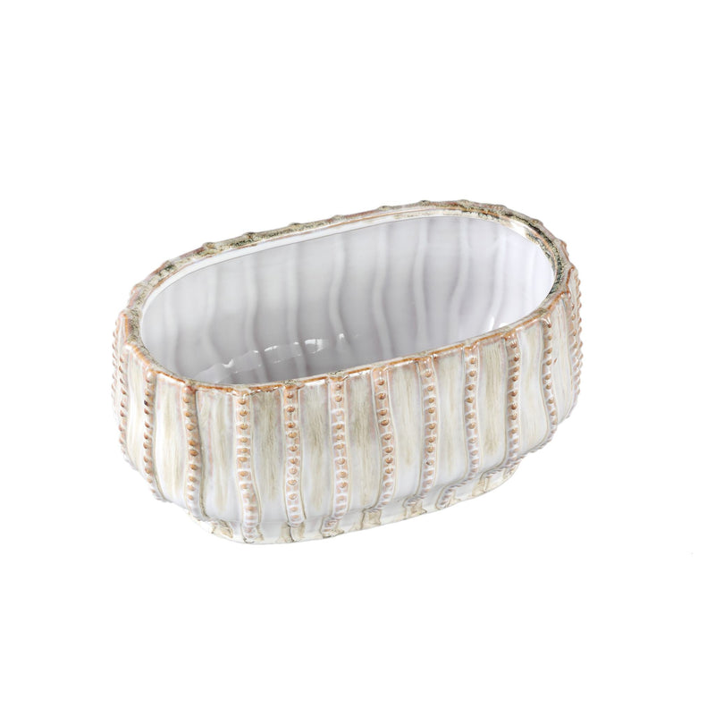 PTMD Bloempot Dell - 28x16x14 cm - Keramiek - Creme