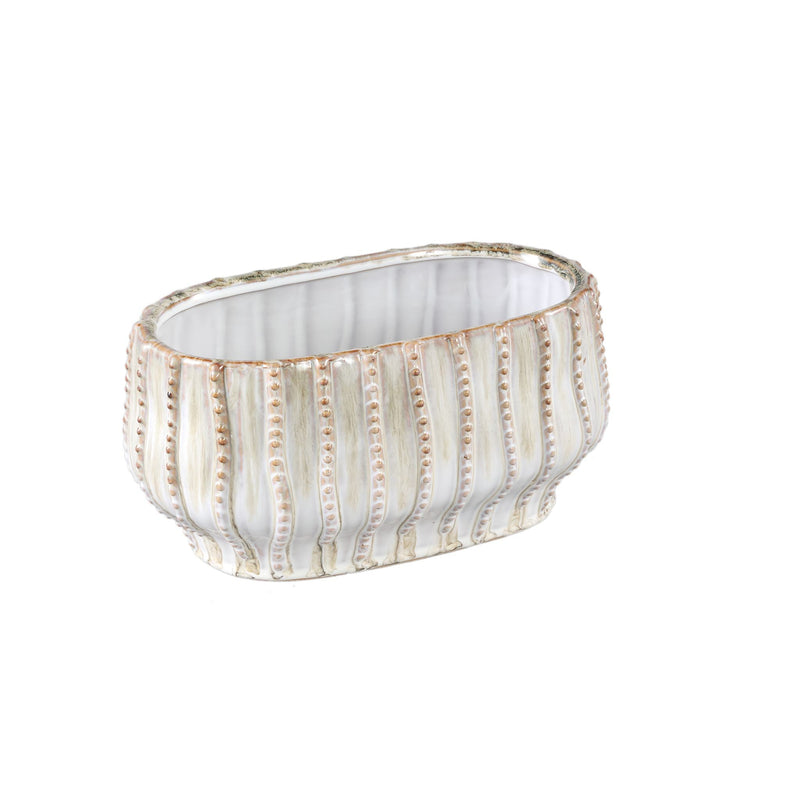 PTMD Bloempot Dell - 28x16x14 cm - Keramiek - Creme