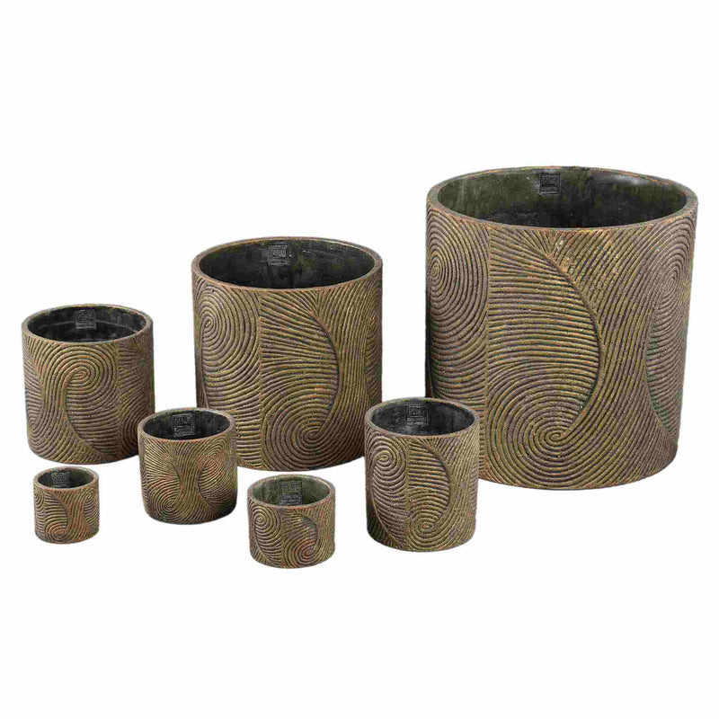 PTMD Bloempot Erich - 40x40x40 cm - Cement - Zwart