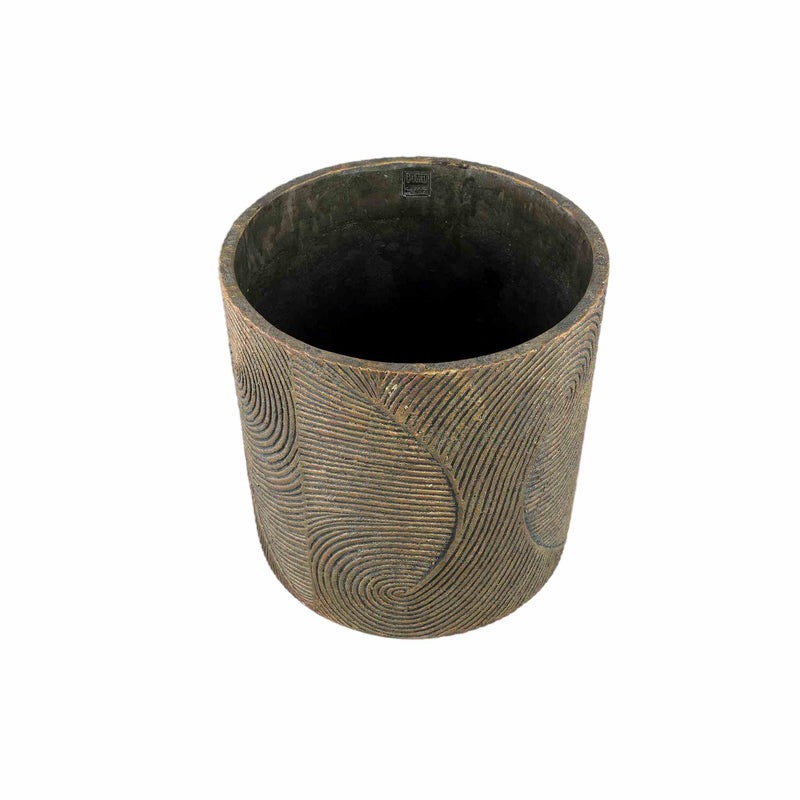 PTMD Bloempot Erich - 40x40x40 cm - Cement - Zwart