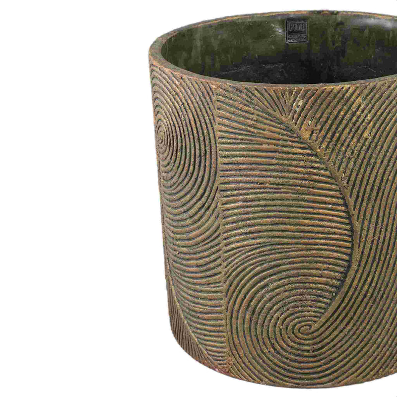 PTMD Bloempot Erich - 40x40x40 cm - Cement - Zwart
