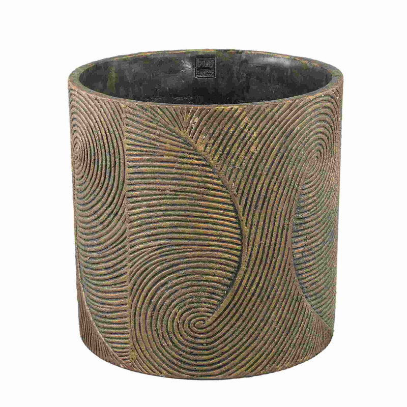 PTMD Bloempot Erich - 40x40x40 cm - Cement - Zwart