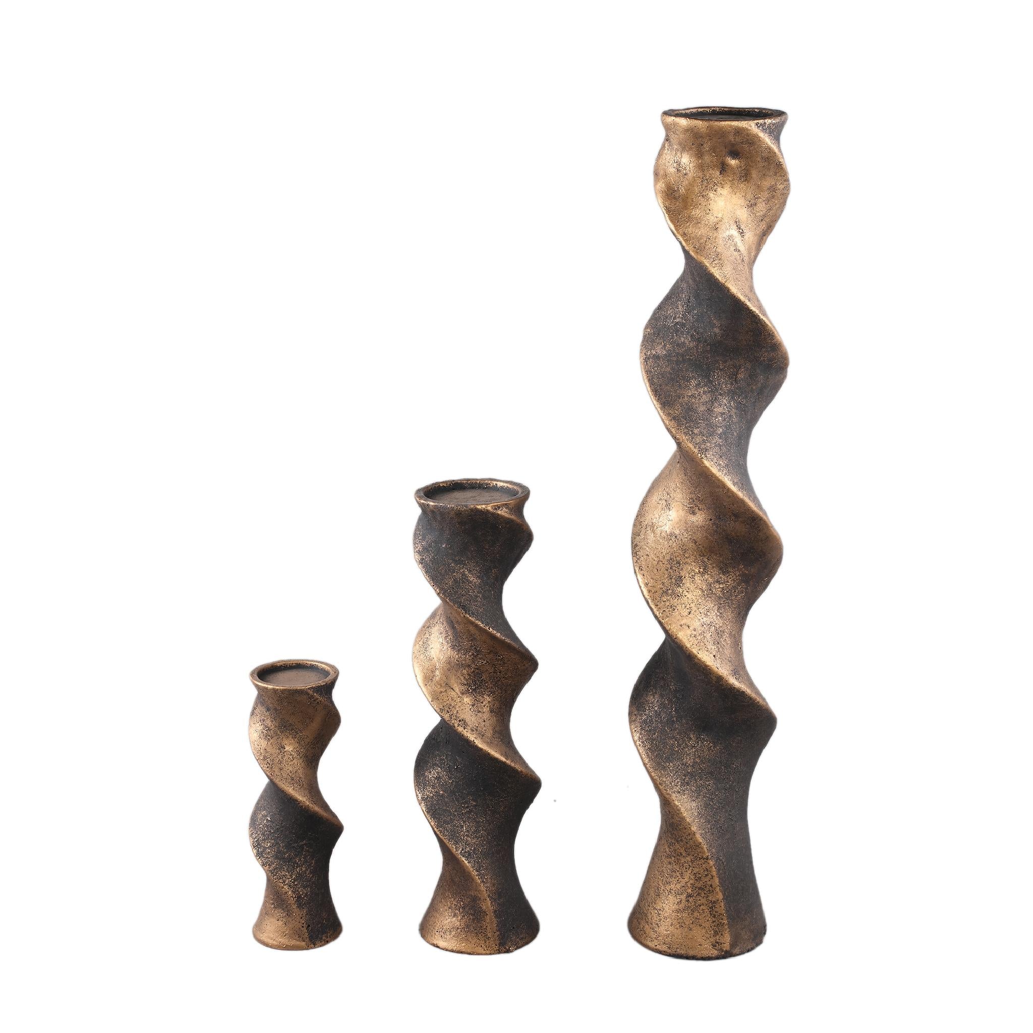 PTMD Kandelaar Bryah - 16x16x90 cm - Cement - Zwart