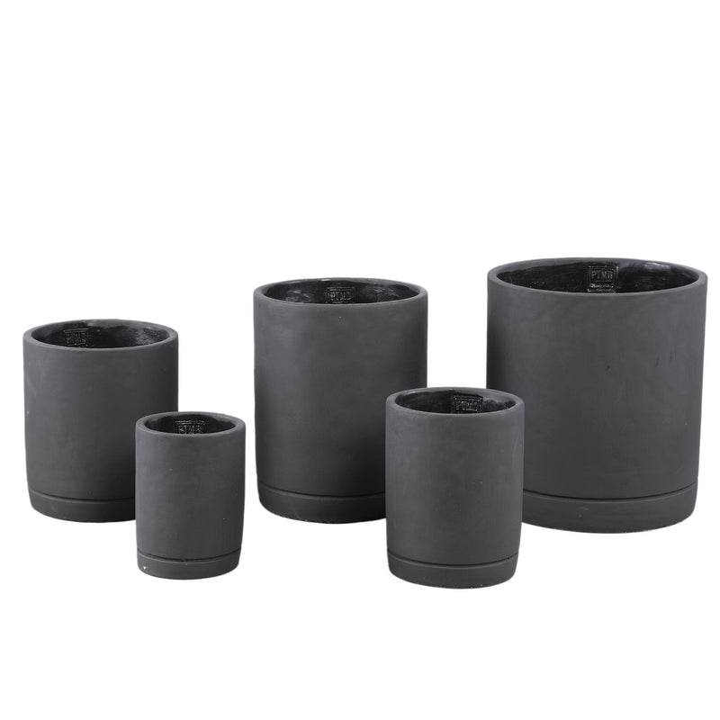 PTMD Bloempot Vik - 24x24x27 cm - Cement - Donker paars