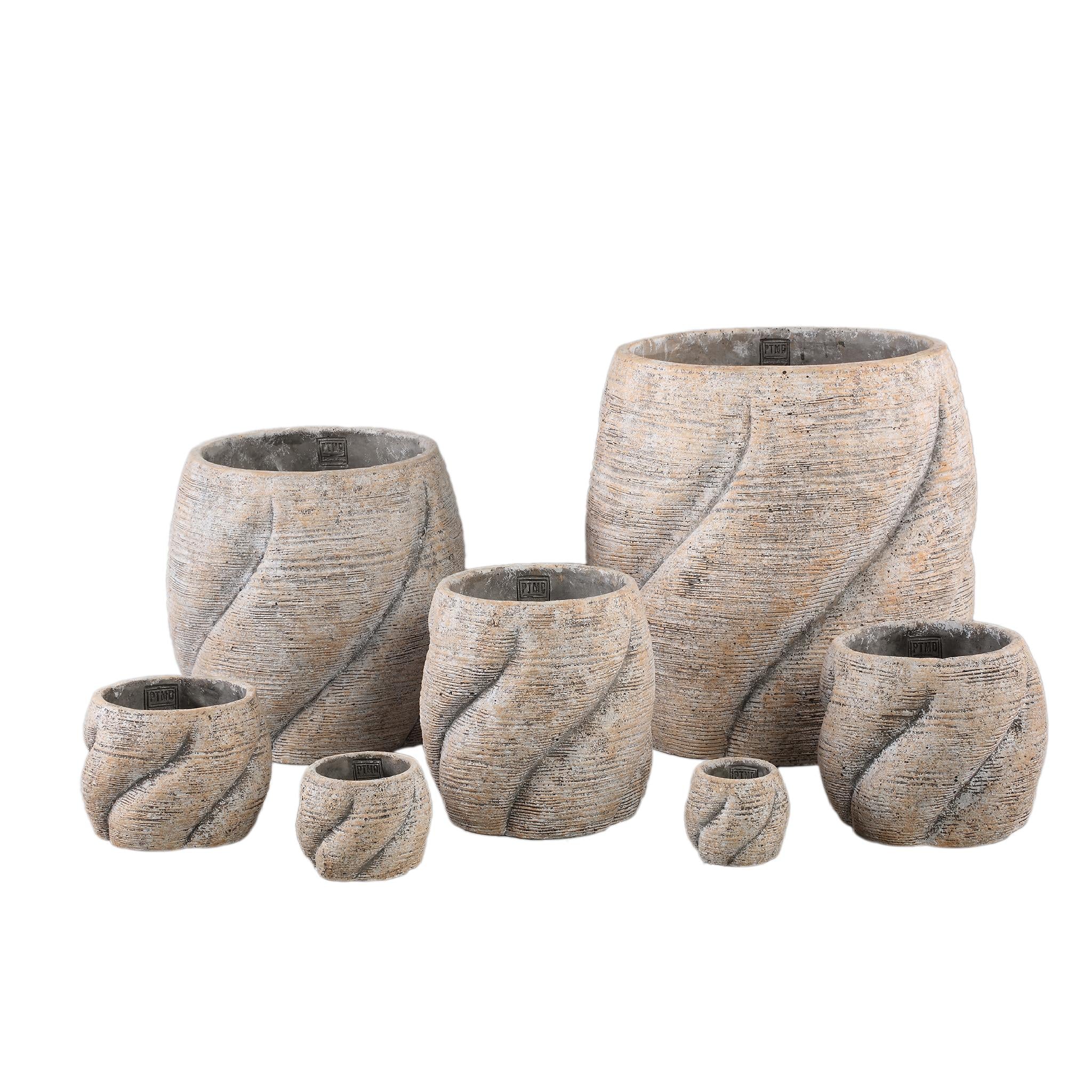 PTMD Bloempot Evanthia - 22x22x22 cm - Cement - Taupe