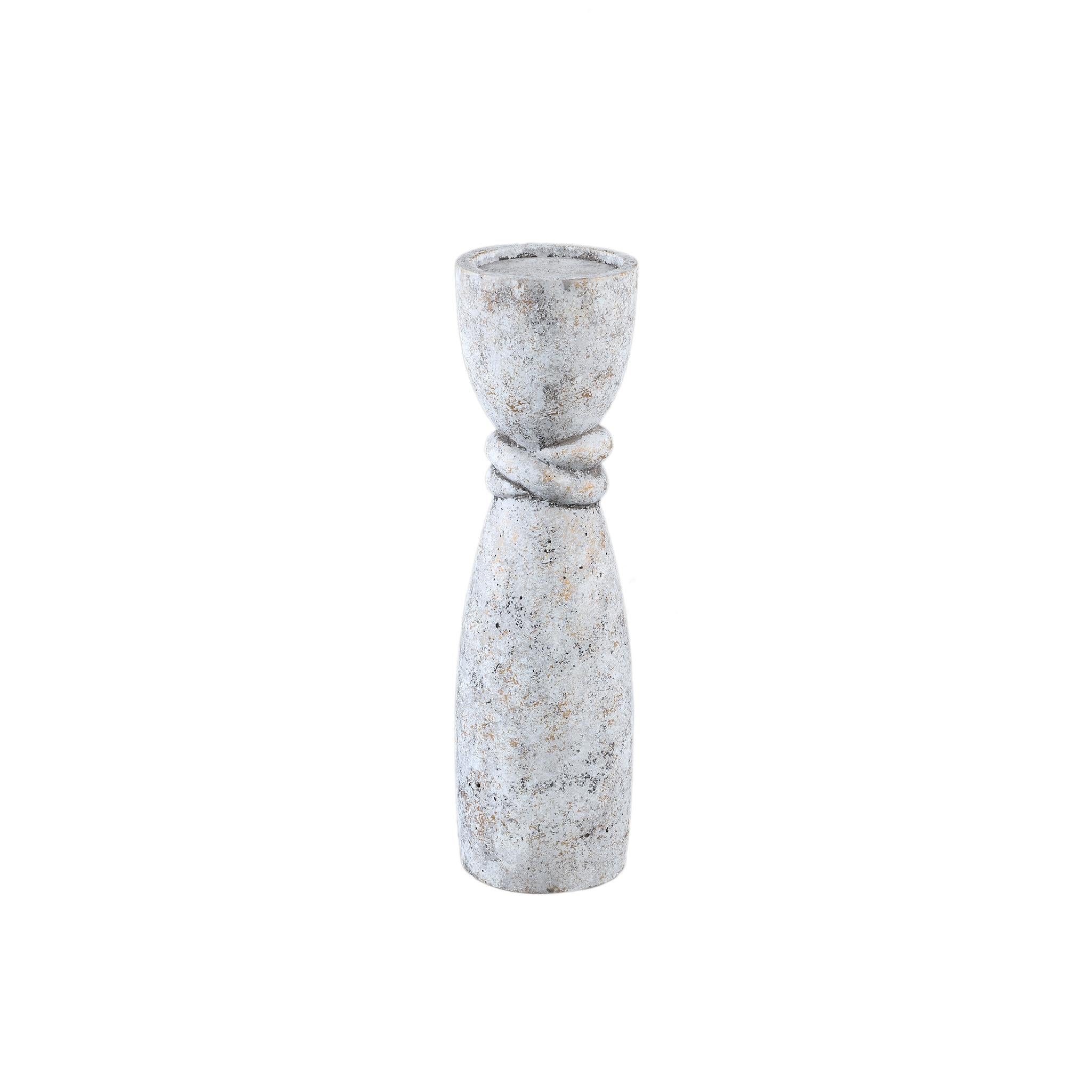PTMD Kandelaar Ornan - 11x11x40 cm - Cement - Grijs