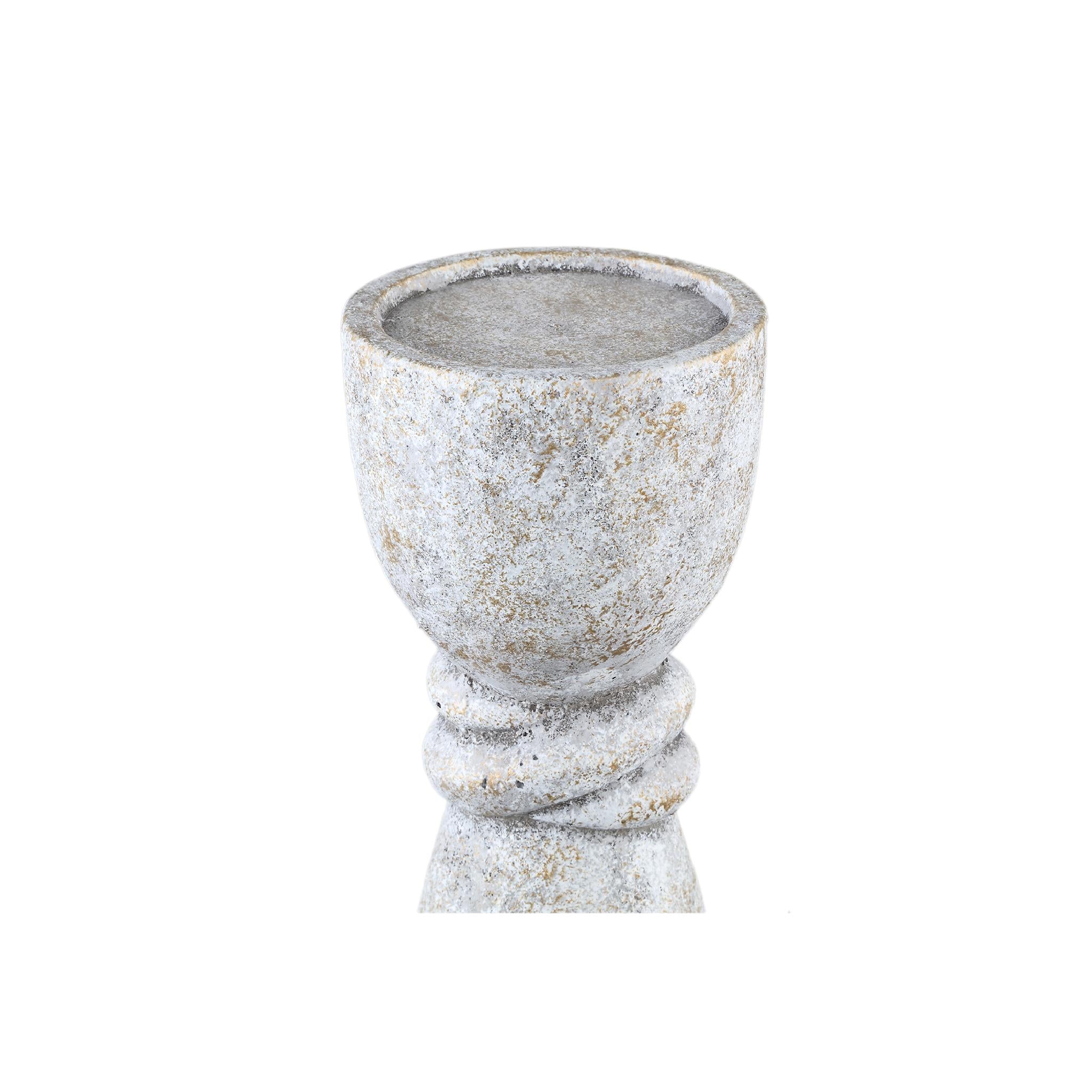 PTMD Kandelaar Ornan - 14x14x50 cm - Cement - Grijs