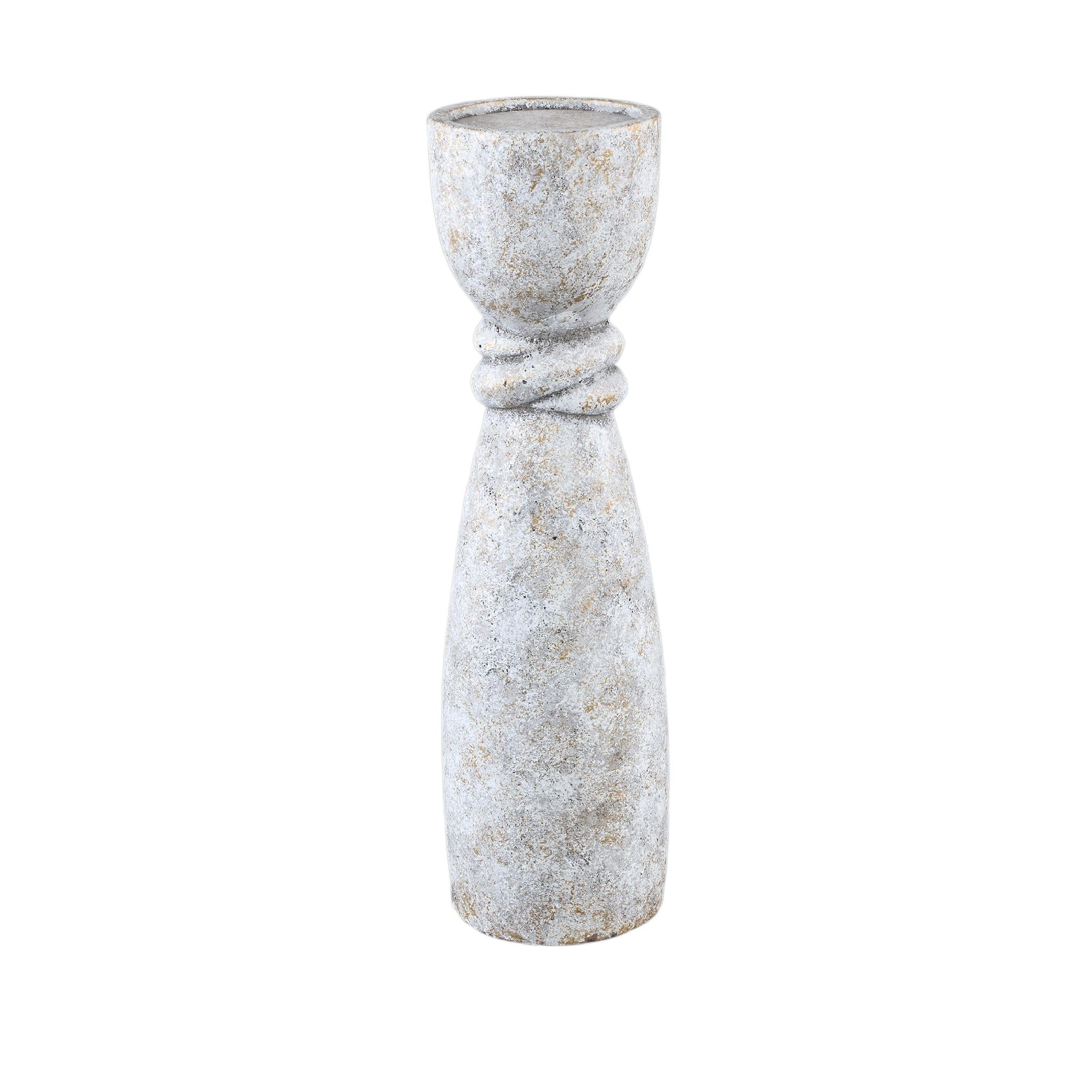 PTMD Kandelaar Ornan - 14x14x50 cm - Cement - Grijs