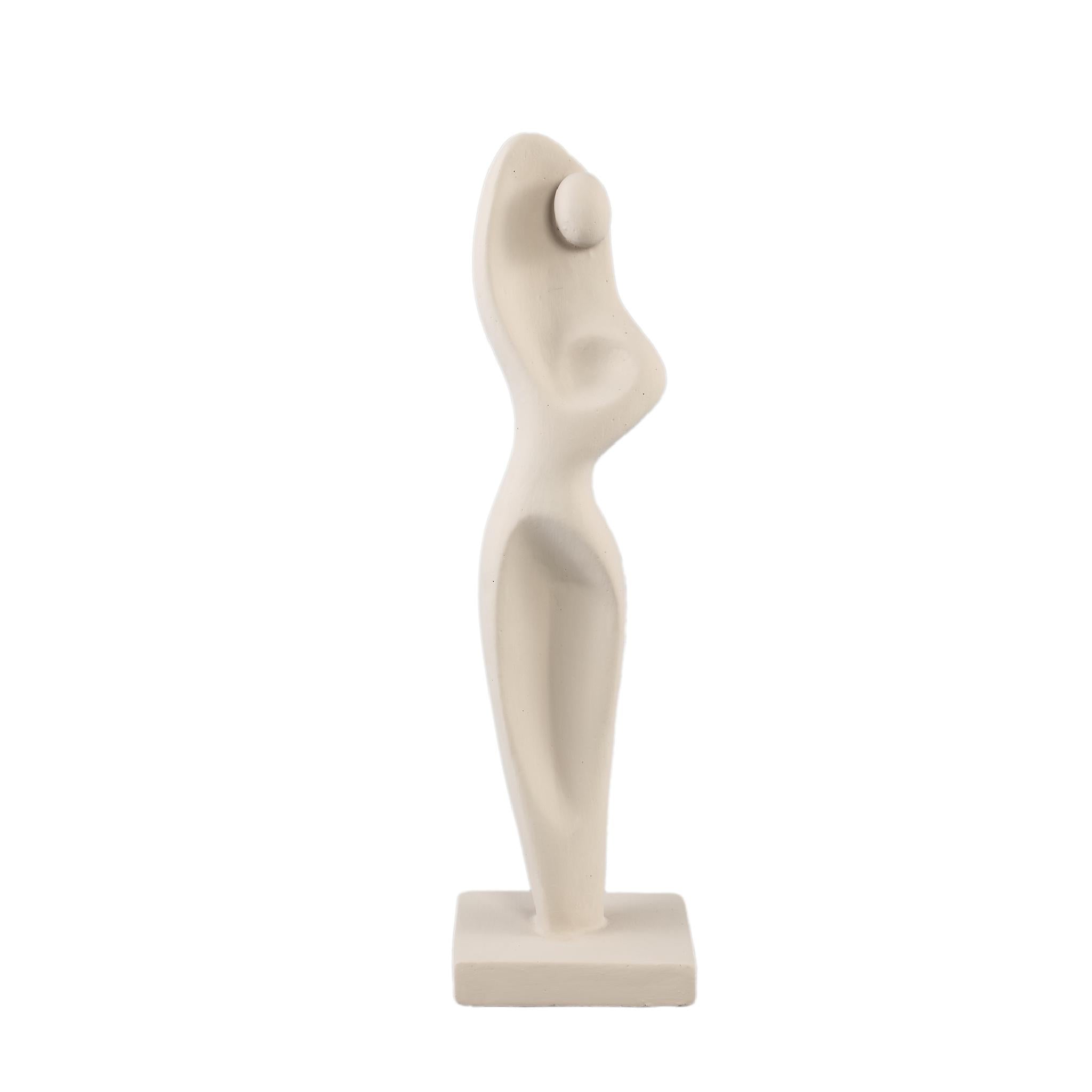 PTMD Decoratieve Standbeeld Sumaya - 12x9x42 cm - Cement - Taupe