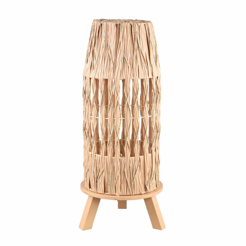 PTMD Tafellamp Alleene - 31x31x75 cm - Hout - Creme