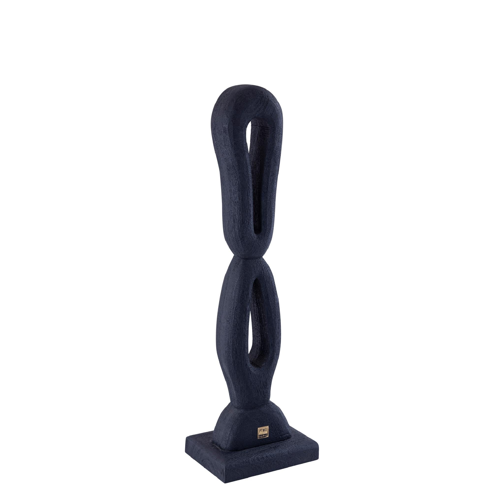 PTMD Decoratieve Standbeeld Rhyce - 17x11x65 cm - Hout - Zwart