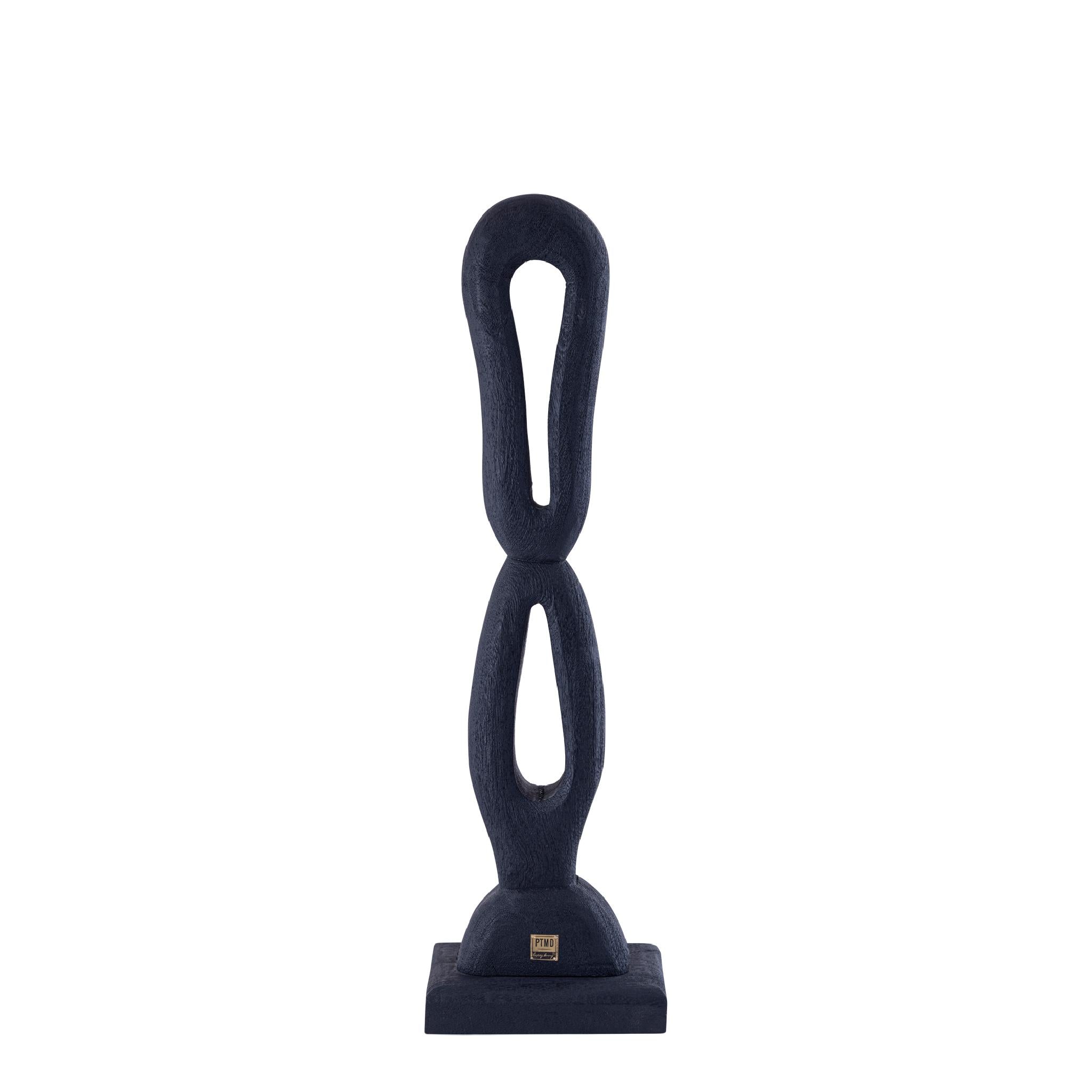 PTMD Decoratieve Standbeeld Rhyce - 17x11x65 cm - Hout - Zwart